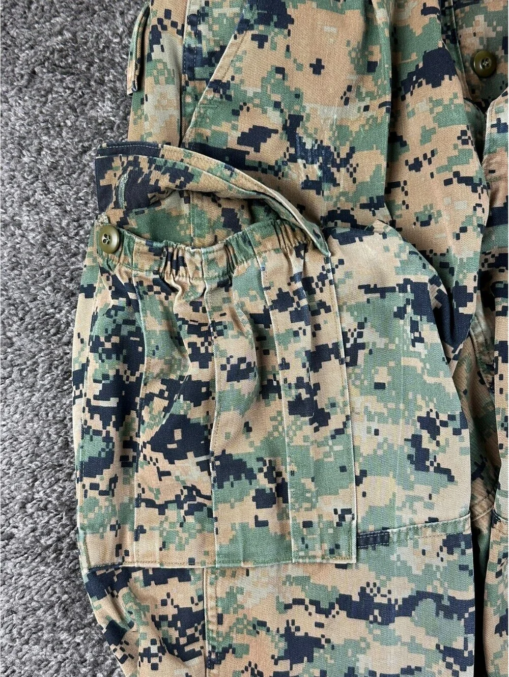USMC Woodland MARPAT Combat Utility Pants Long Military Cargo Trousers Sz Small